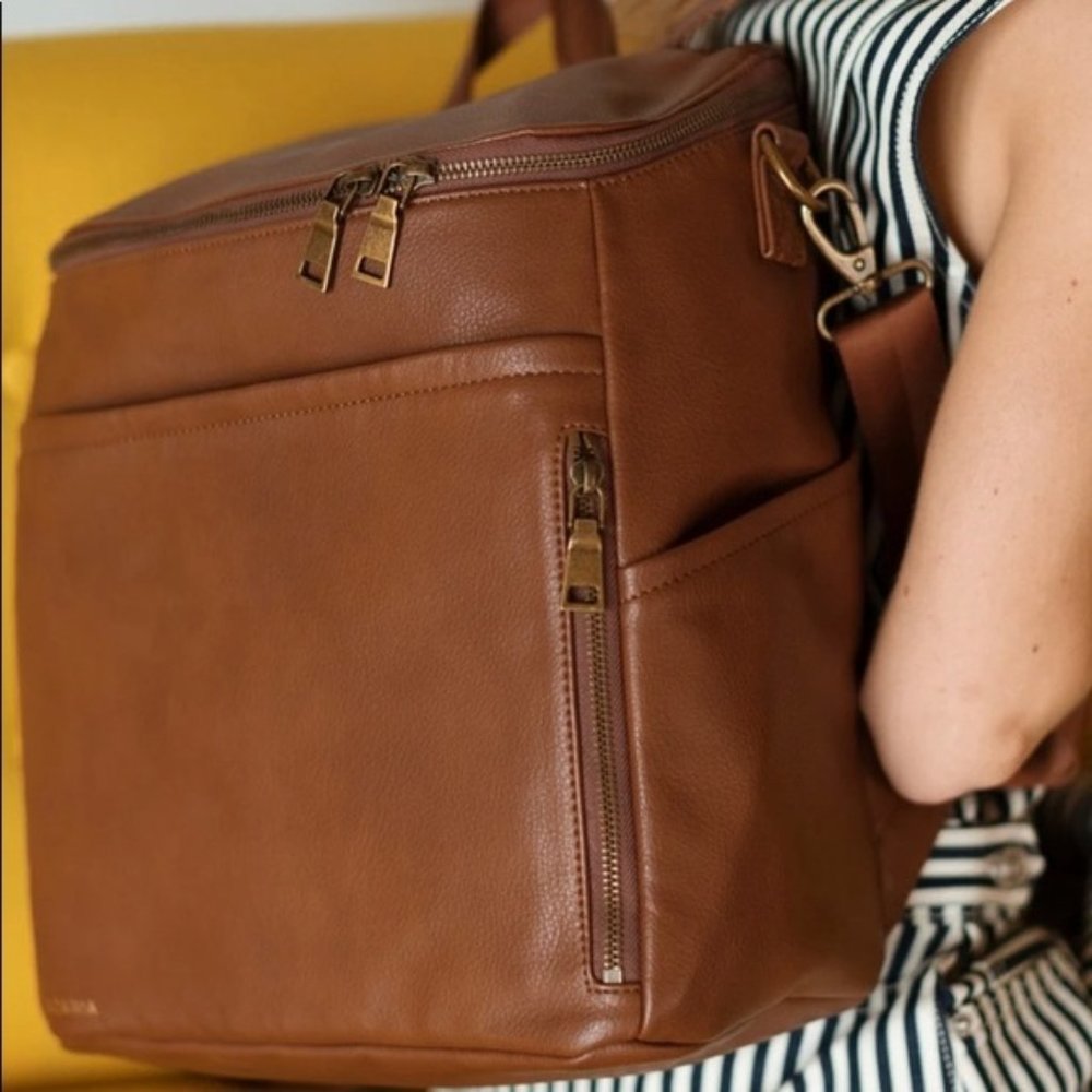 Azaria chestnut backpack/ dipper bag
